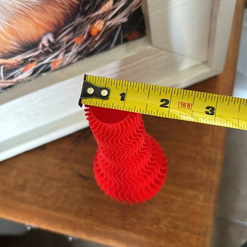 Martin Zampach Stamped Red Spiral Vase. *Small Flaw* Modern | Contemporary 2014